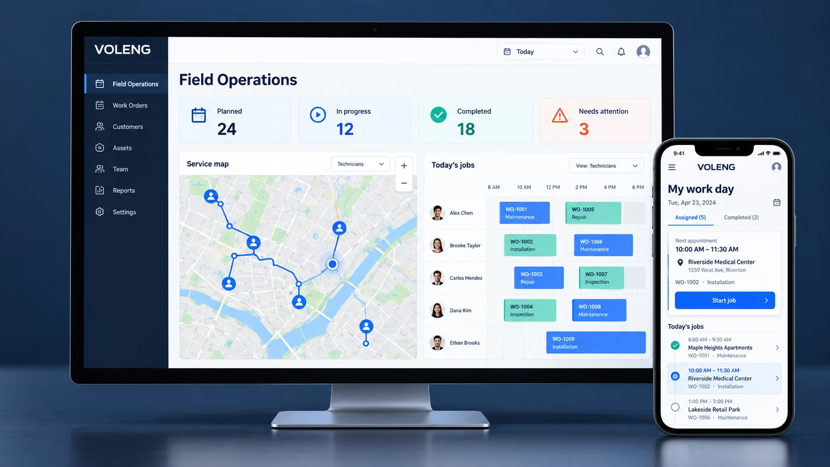 VOLENG Field Operations — desktop & mobile
